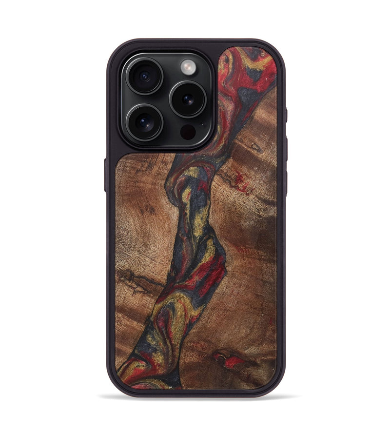 iPhone 15 Pro Wood+Resin Phone Case - Kennedy (Red, 718834)