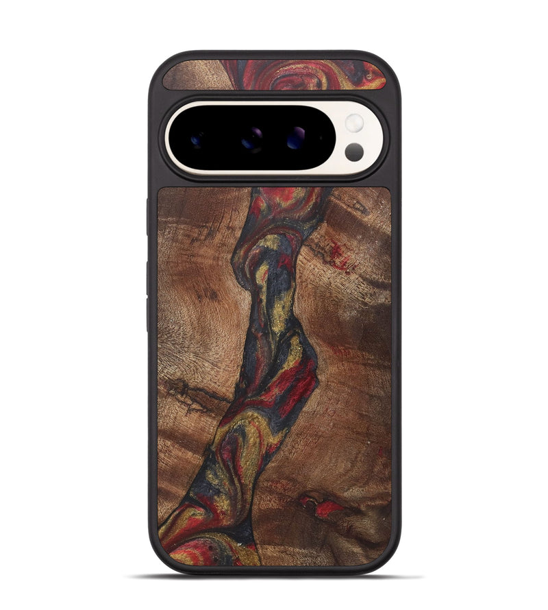 Pixel 9 Wood+Resin Phone Case - Kennedy (Red, 718834)