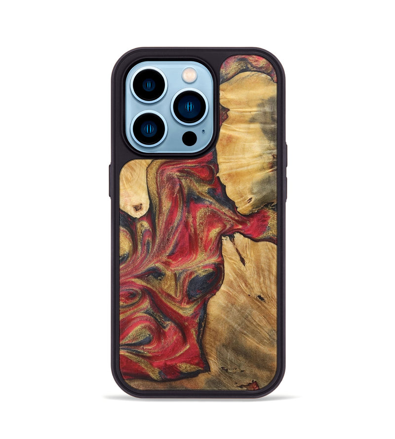 iPhone 14 Pro Wood+Resin Phone Case - Arlo (Red, 718835)