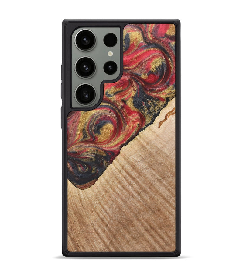 Galaxy S24 Ultra Wood+Resin Phone Case - Micah (Red, 718836)