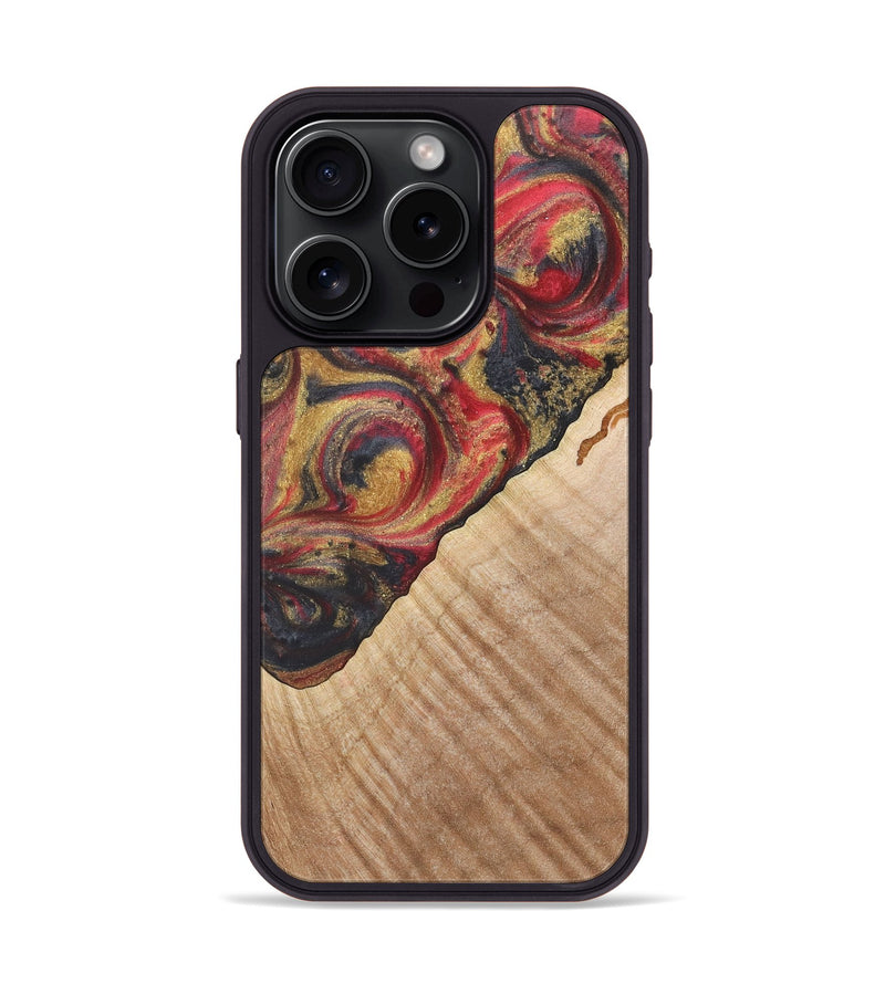 iPhone 15 Pro Wood+Resin Phone Case - Micah (Red, 718836)