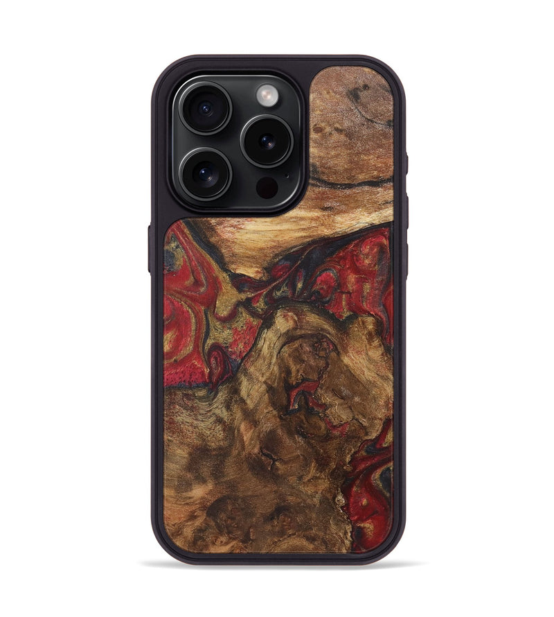 iPhone 15 Pro Wood+Resin Phone Case - Nathaniel (Red, 718841)