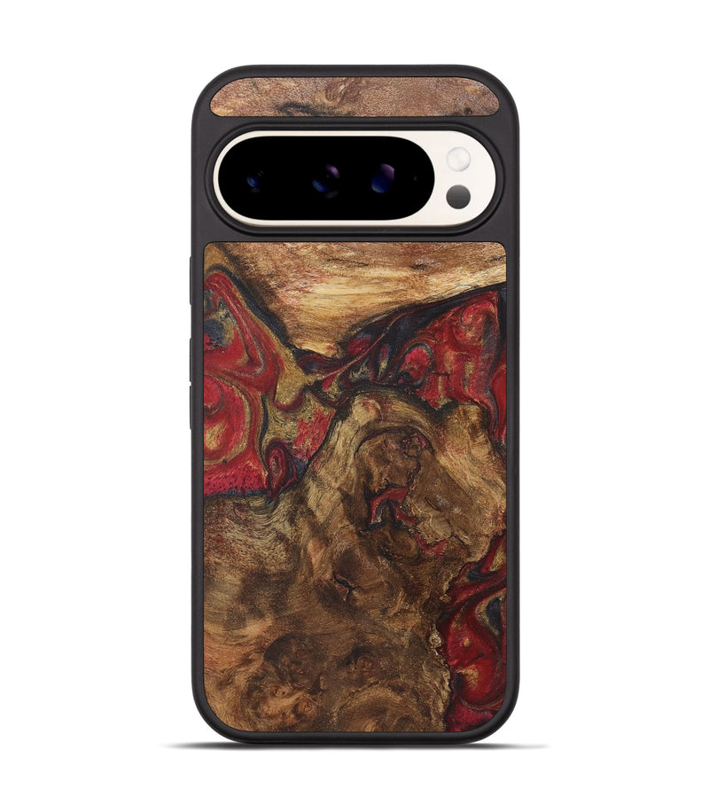 Pixel 9 Wood+Resin Phone Case - Nathaniel (Red, 718841)