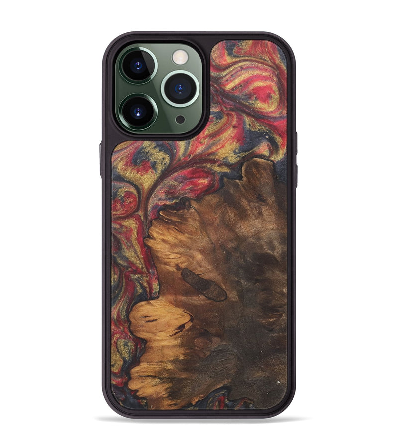 iPhone 13 Pro Max Wood+Resin Phone Case - Kassandra (Red, 718842)