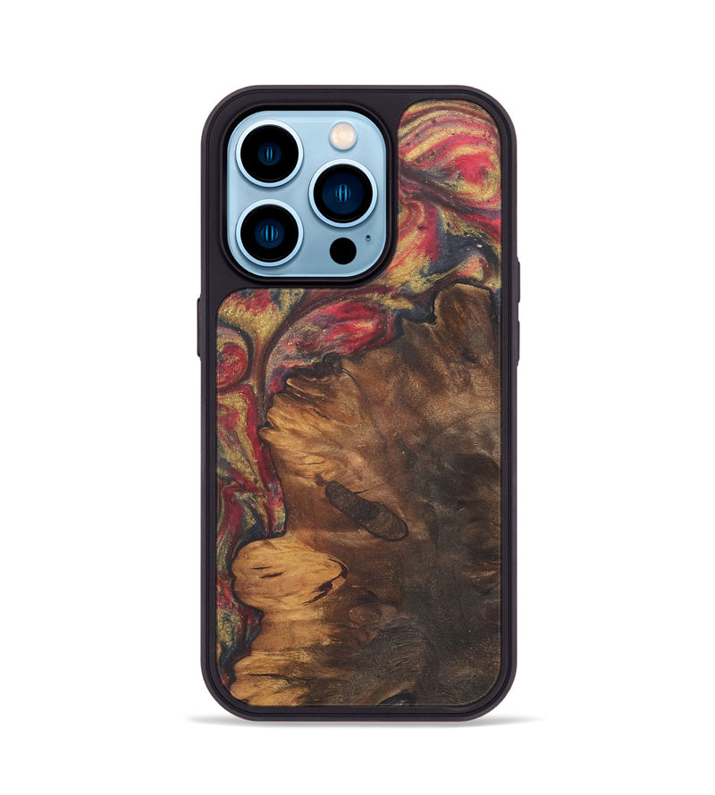 iPhone 14 Pro Wood+Resin Phone Case - Kassandra (Red, 718842)