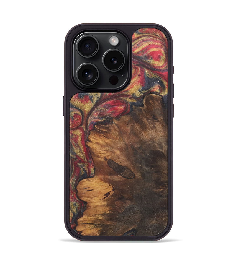 iPhone 15 Pro Wood+Resin Phone Case - Kassandra (Red, 718842)