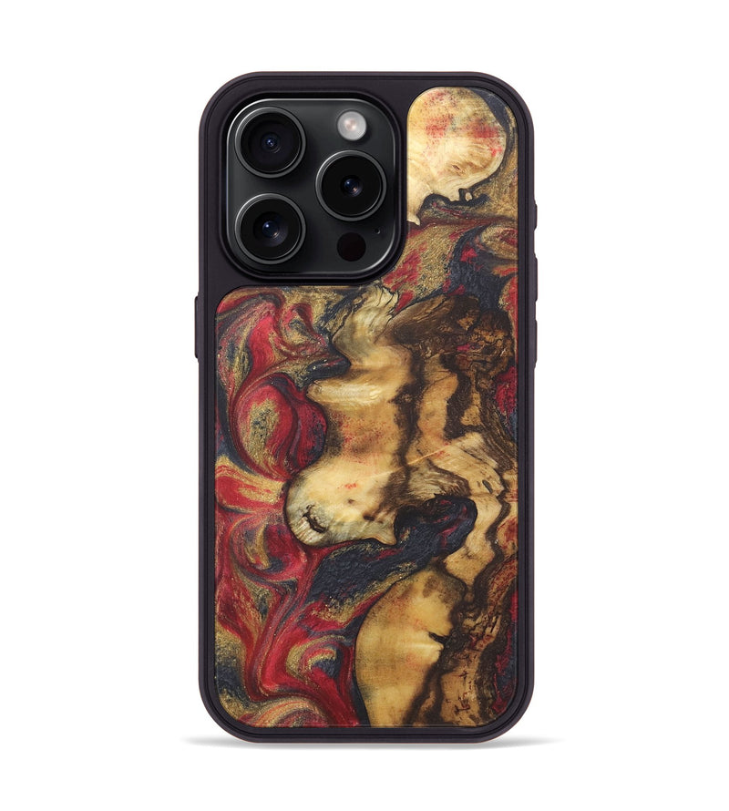 iPhone 15 Pro Wood+Resin Phone Case - Hayden (Red, 718843)