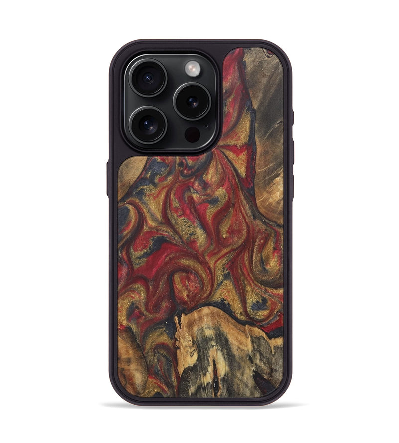 iPhone 15 Pro Wood+Resin Phone Case - Charlee (Red, 718844)