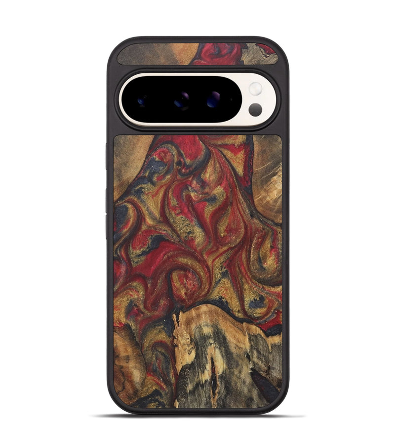 Pixel 9 Wood+Resin Phone Case - Charlee (Red, 718844)