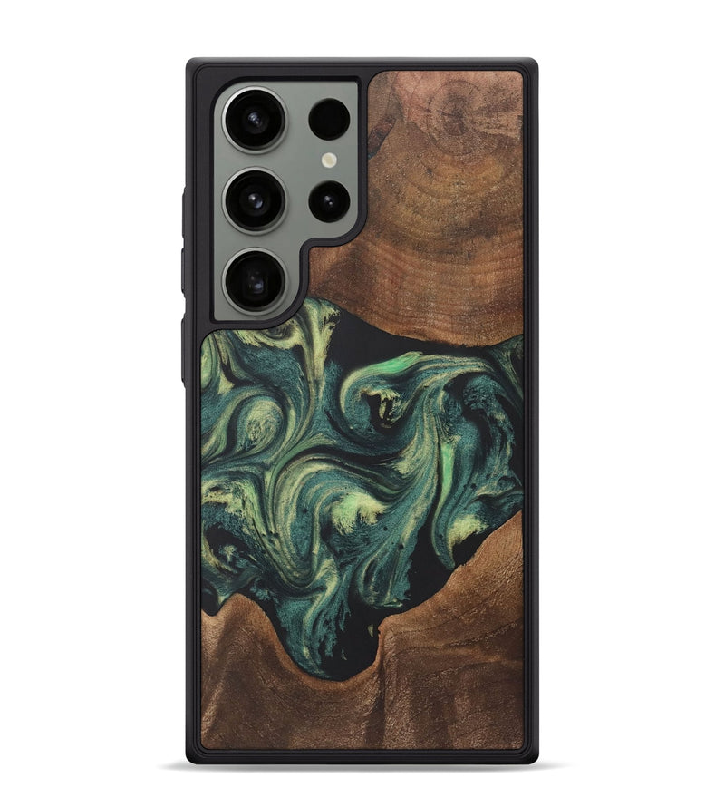 Galaxy S24 Ultra Wood+Resin Phone Case - Faith (Green, 718891)