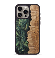 iPhone 15 Pro Max Wood+Resin Phone Case - Ezequiel (Green, 718900)