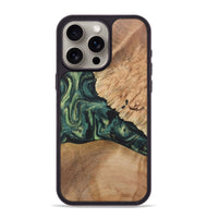 iPhone 15 Pro Max Wood+Resin Phone Case - Kason (Green, 718901)