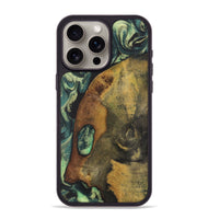 iPhone 15 Pro Max Wood+Resin Phone Case - Hector (Green, 718904)