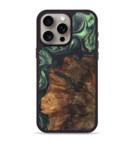 iPhone 15 Pro Max Wood+Resin Phone Case - Kody (Green, 718905)