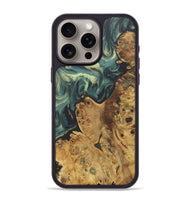 iPhone 15 Pro Max Wood+Resin Phone Case - Terence (Green, 718906)