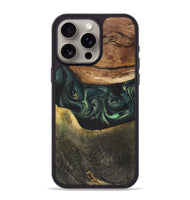 iPhone 15 Pro Max Wood+Resin Phone Case - Hector (Green, 718908)