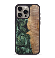 iPhone 15 Pro Max Wood+Resin Phone Case - Alaya (Green, 718910)