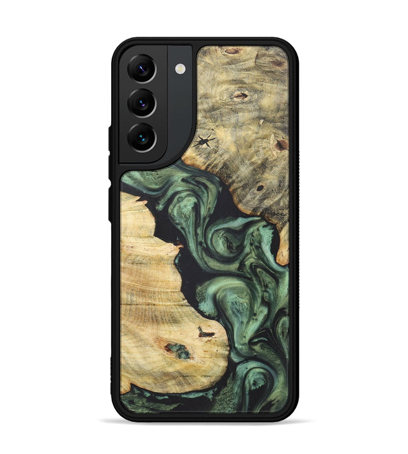 Galaxy S22 Plus Wood+Resin Phone Case - Latonya (Green, 718911)