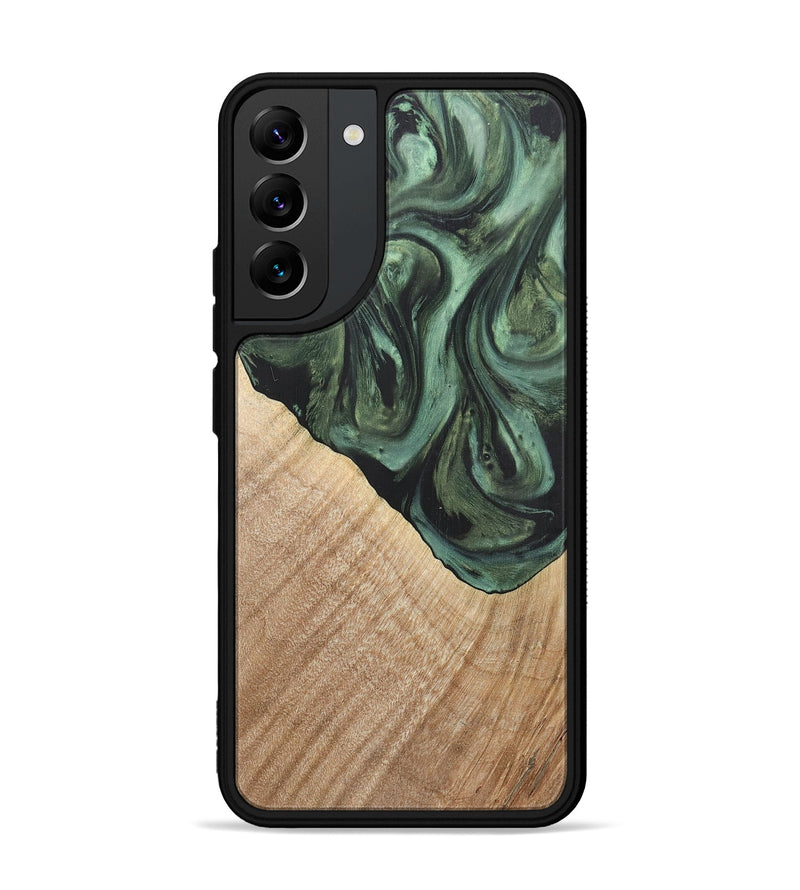 Galaxy S22 Plus Wood+Resin Phone Case - Mattie (Green, 718914)