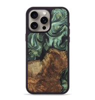 iPhone 15 Pro Max Wood+Resin Phone Case - Cayden (Green, 718915)