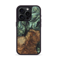 iPhone 15 Pro Wood+Resin Phone Case - Cayden (Green, 718915)