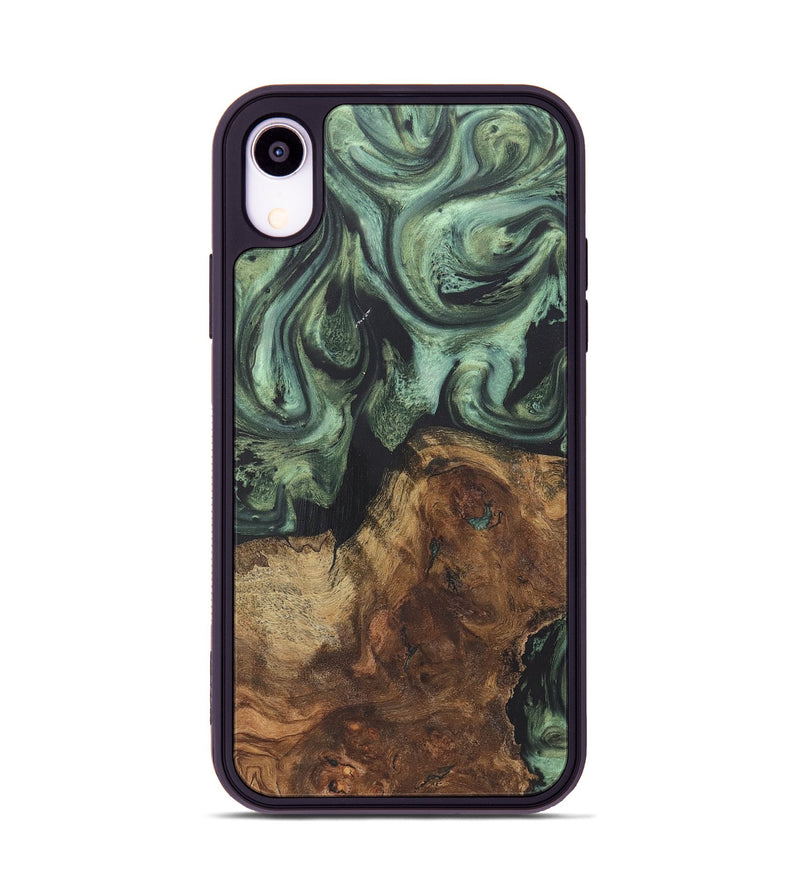 iPhone Xr Wood+Resin Phone Case - Cayden (Green, 718915)