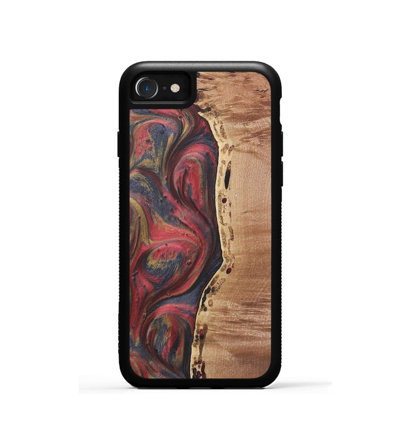 iPhone SE Wood+Resin Phone Case - Lindsay (Red, 718922)