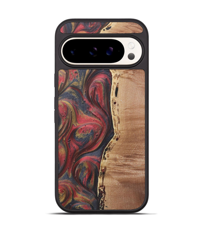 Pixel 9 Wood+Resin Phone Case - Lindsay (Red, 718922)