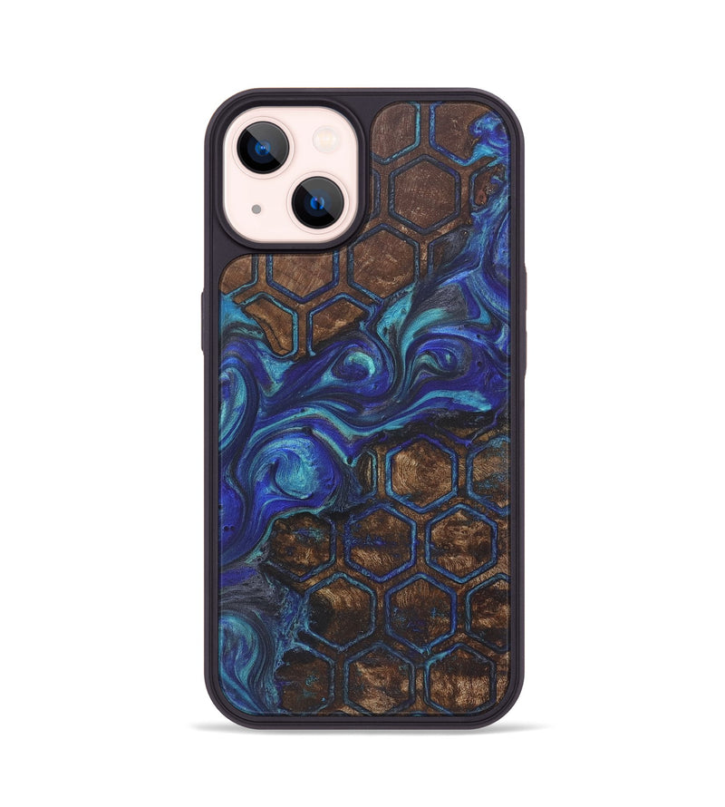 iPhone 14 Wood+Resin Phone Case - Palmer (Pattern, 718929)