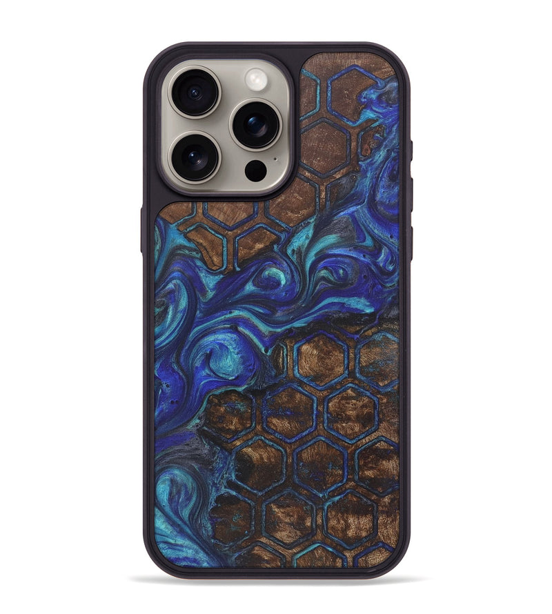 iPhone 15 Pro Max Wood+Resin Phone Case - Palmer (Pattern, 718929)