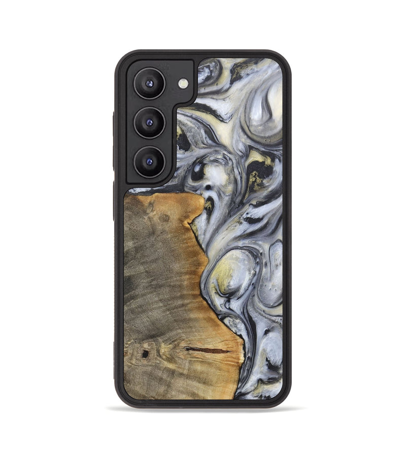 Galaxy S23 Wood+Resin Phone Case - Geoffrey (Black & White, 718938)