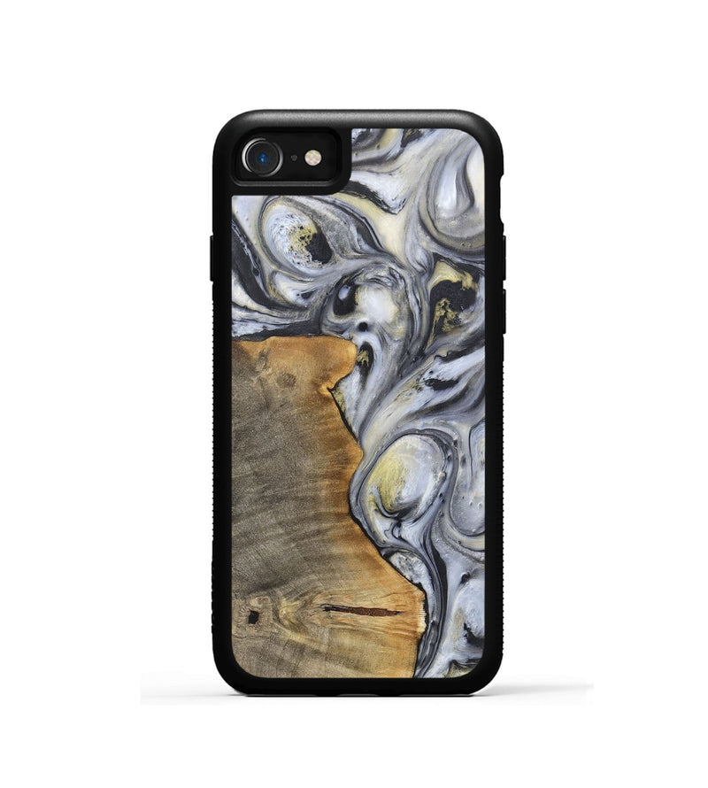 iPhone SE Wood+Resin Phone Case - Geoffrey (Black & White, 718938)