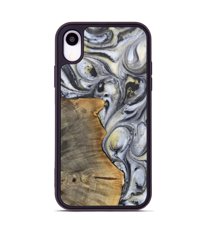 iPhone Xr Wood+Resin Phone Case - Geoffrey (Black & White, 718938)