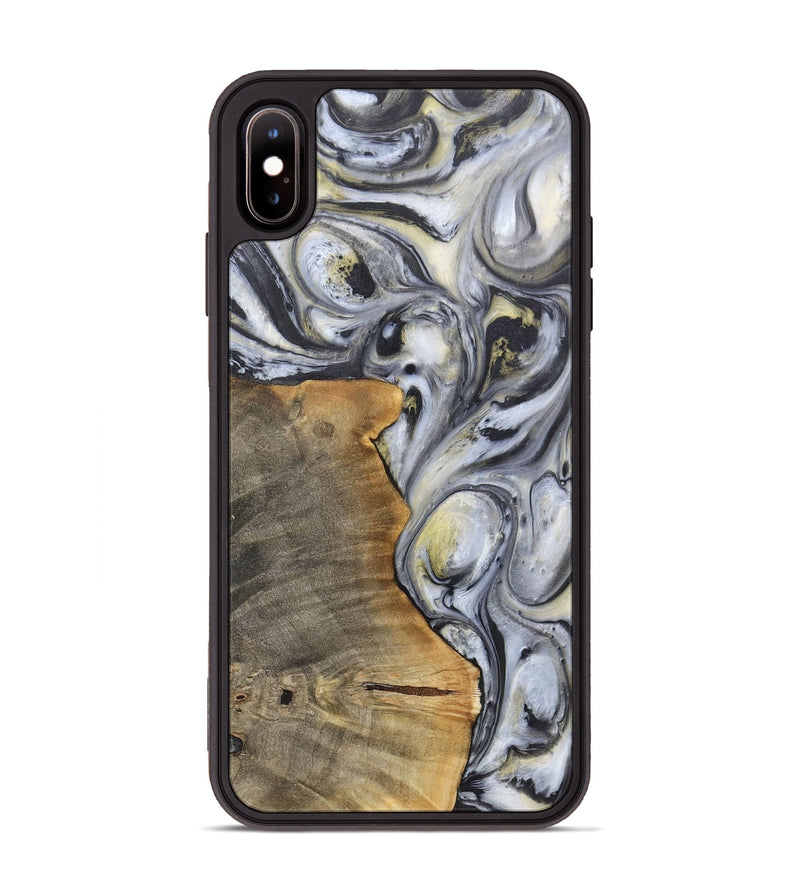 iPhone Xs Max Wood+Resin Phone Case - Geoffrey (Black & White, 718938)