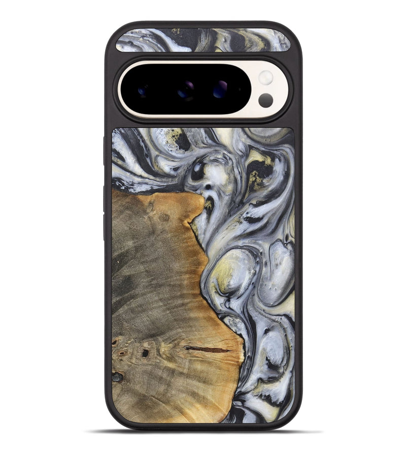 Pixel 9 Pro XL Wood+Resin Phone Case - Geoffrey (Black & White, 718938)