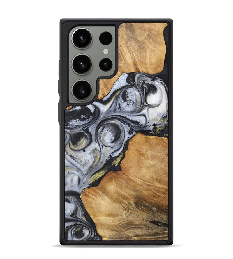 Galaxy S24 Ultra Wood+Resin Phone Case - Roosevelt (Black & White, 718940)