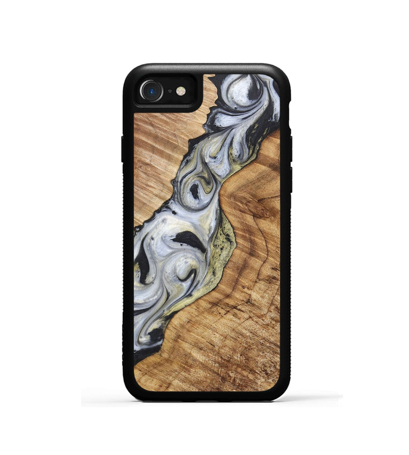 iPhone SE Wood+Resin Phone Case - Gerald (Black & White, 718942)