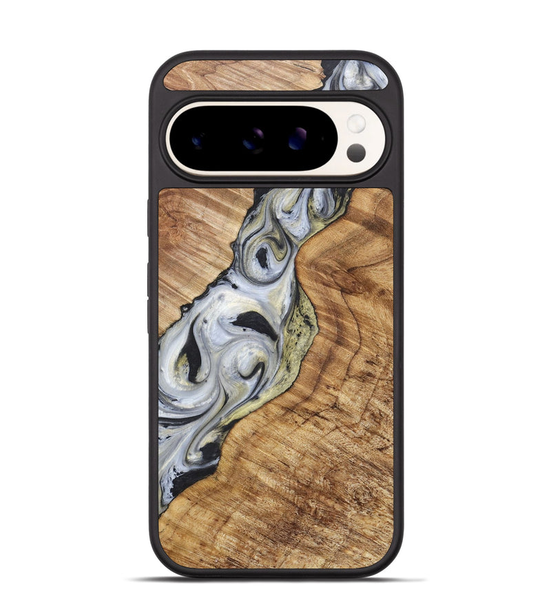 Pixel 9 Pro Wood+Resin Phone Case - Gerald (Black & White, 718942)