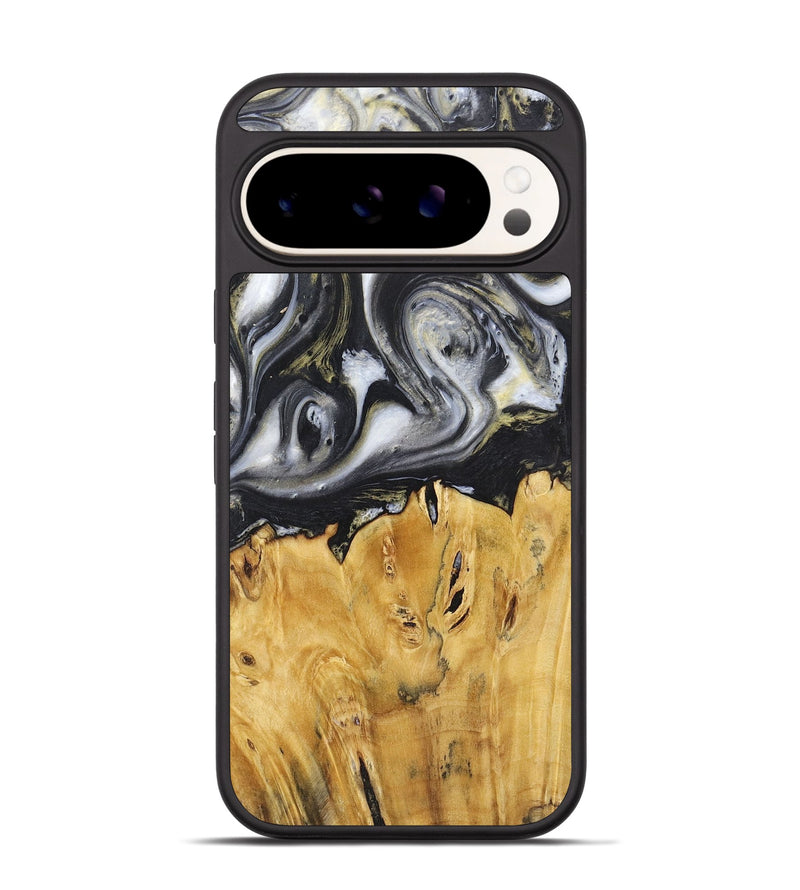 Pixel 9 Pro Wood+Resin Phone Case - Stephanie (Black & White, 718943)