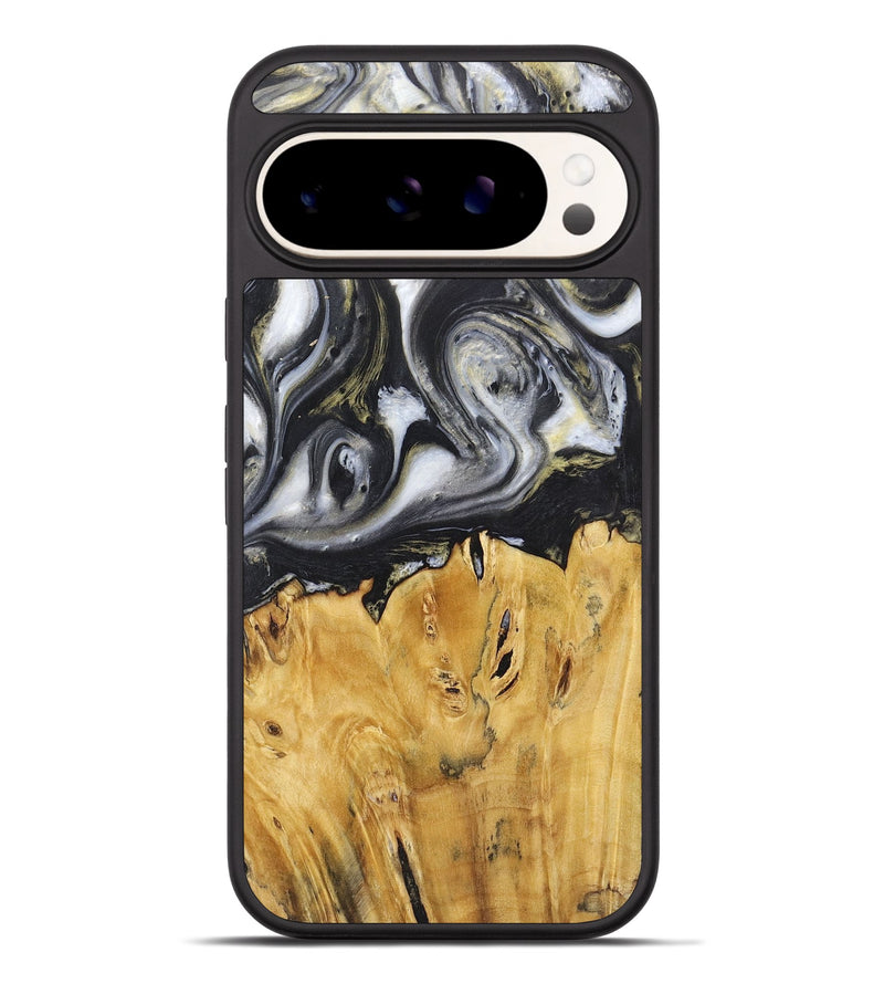 Pixel 9 Pro XL Wood+Resin Phone Case - Stephanie (Black & White, 718943)