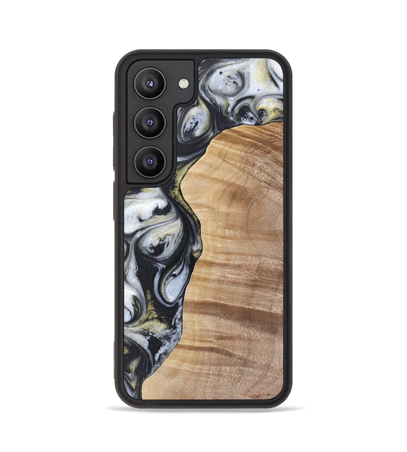 Galaxy S23 Wood+Resin Phone Case - Carl (Black & White, 718944)