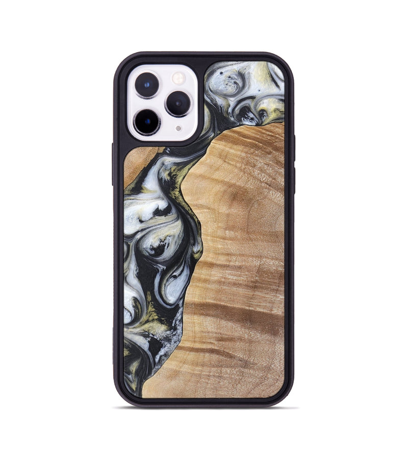 iPhone 11 Pro Wood+Resin Phone Case - Carl (Black & White, 718944)