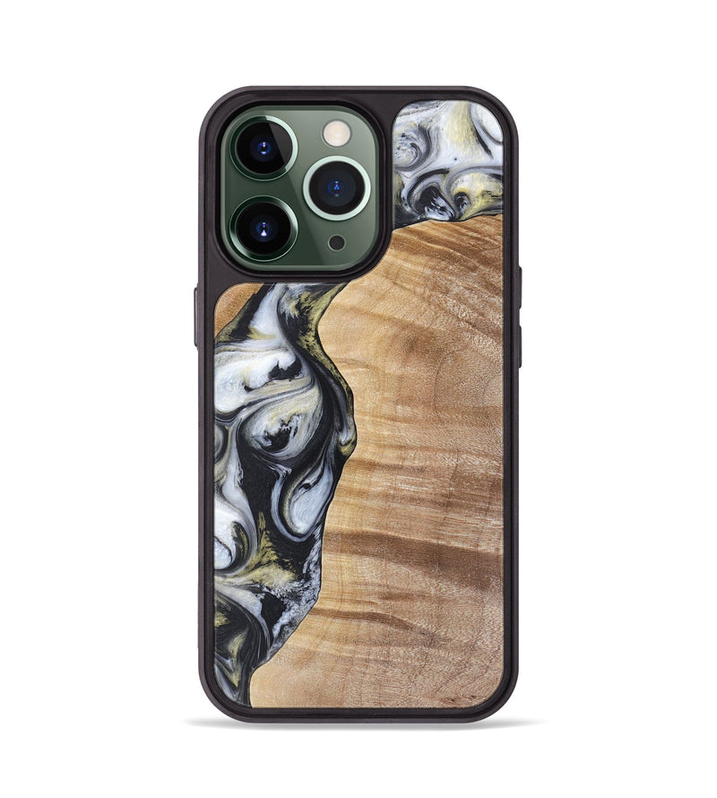 iPhone 13 Pro Wood+Resin Phone Case - Carl (Black & White, 718944)