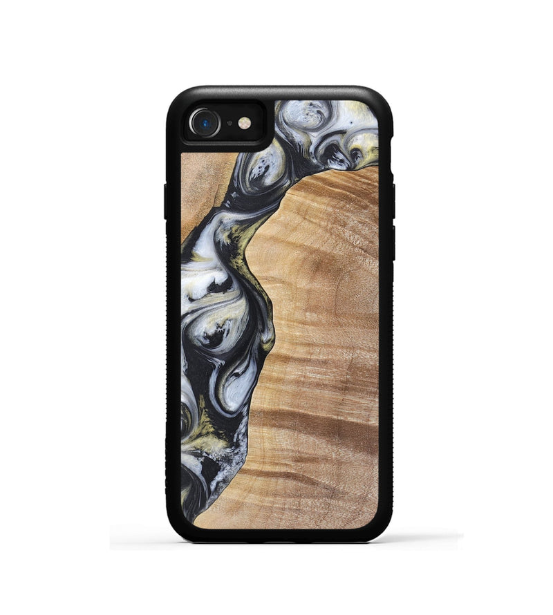 iPhone SE Wood+Resin Phone Case - Carl (Black & White, 718944)