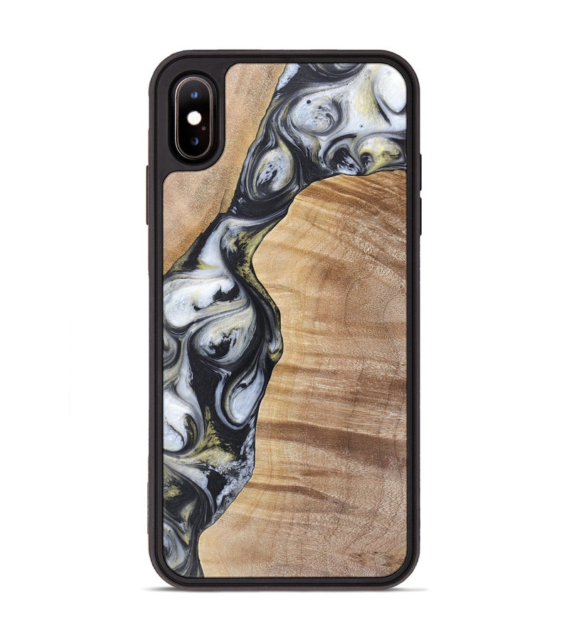 iPhone Xs Max Wood+Resin Phone Case - Carl (Black & White, 718944)