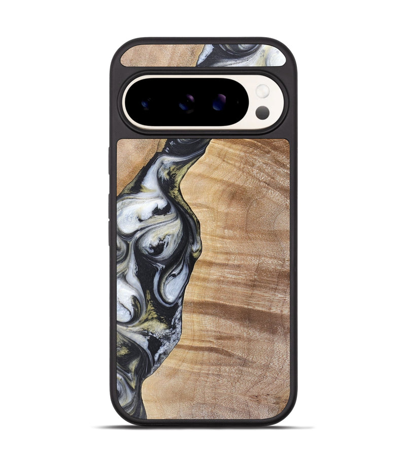 Pixel 9 Wood+Resin Phone Case - Carl (Black & White, 718944)