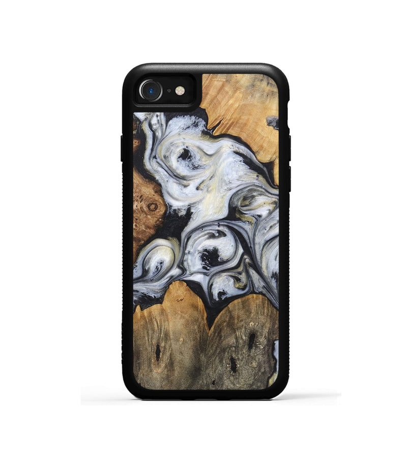 iPhone SE Wood+Resin Phone Case - Emilio (Black & White, 718945)