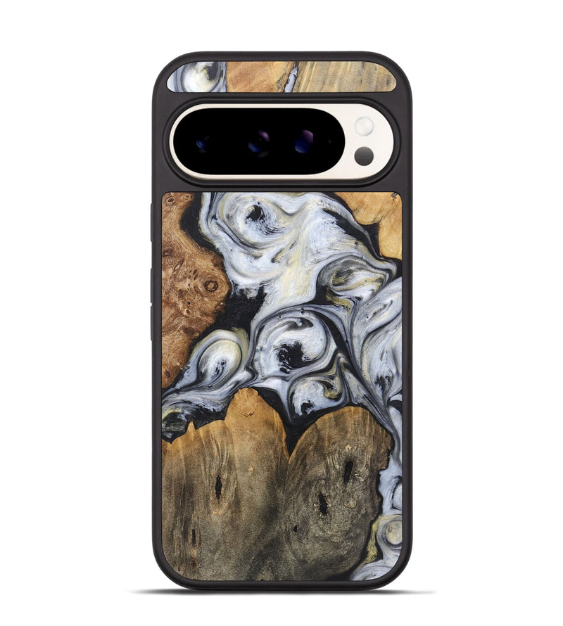 Pixel 9 Pro Wood+Resin Phone Case - Emilio (Black & White, 718945)