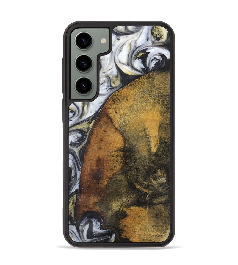 Galaxy S23 Plus Wood+Resin Phone Case - Tyra (Black & White, 718947)