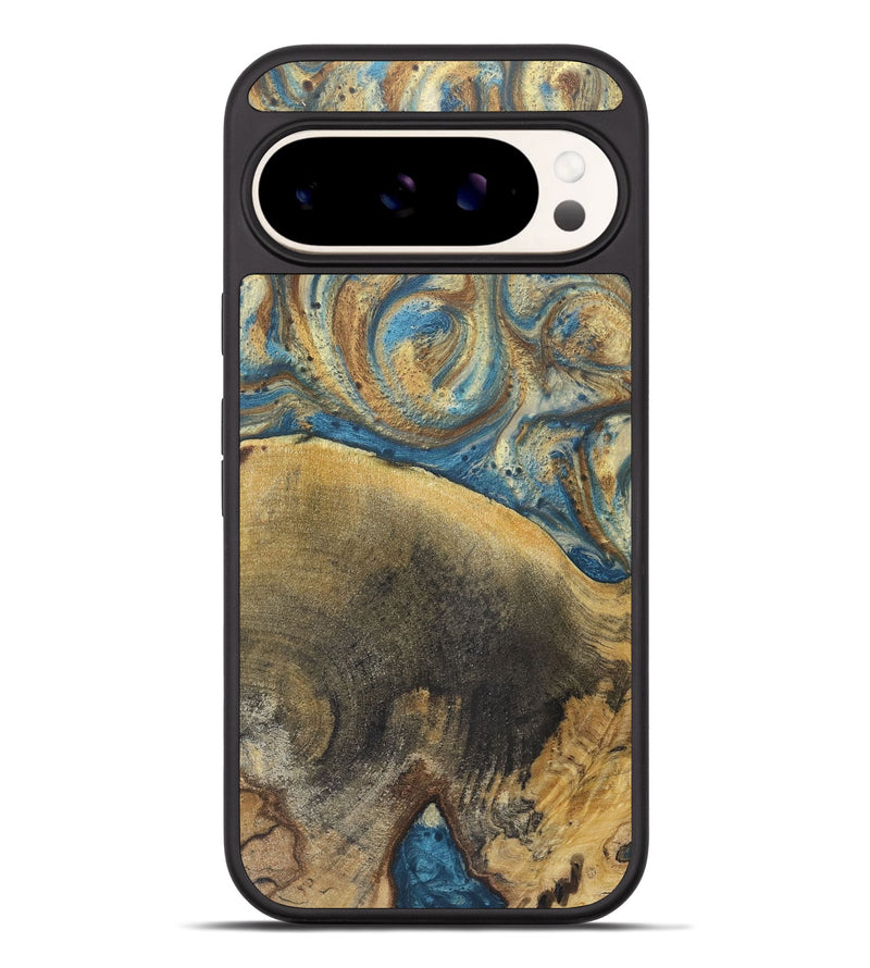 Pixel 9 Pro XL Wood+Resin Phone Case - Kerry (Teal & Gold, 718960)